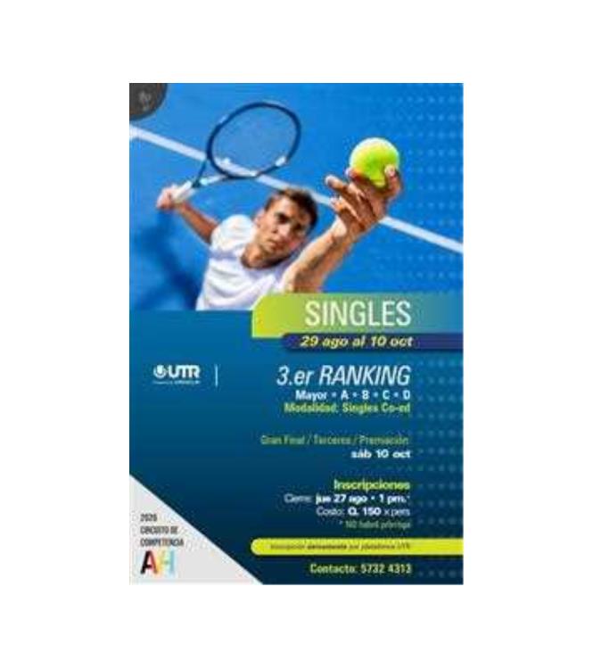 Tercer Ranking de Singles 2026